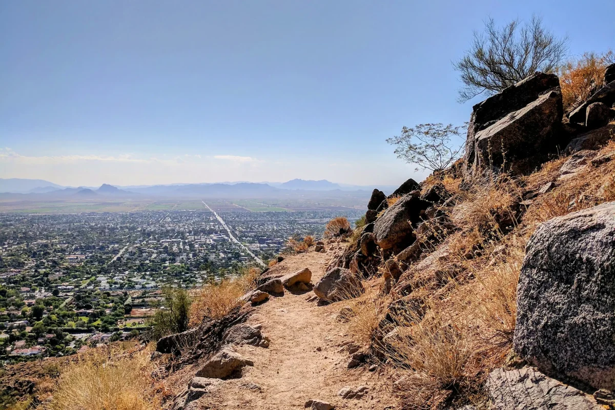 Cholla Trail on Camelback Mountain overlooking Scottsdale.