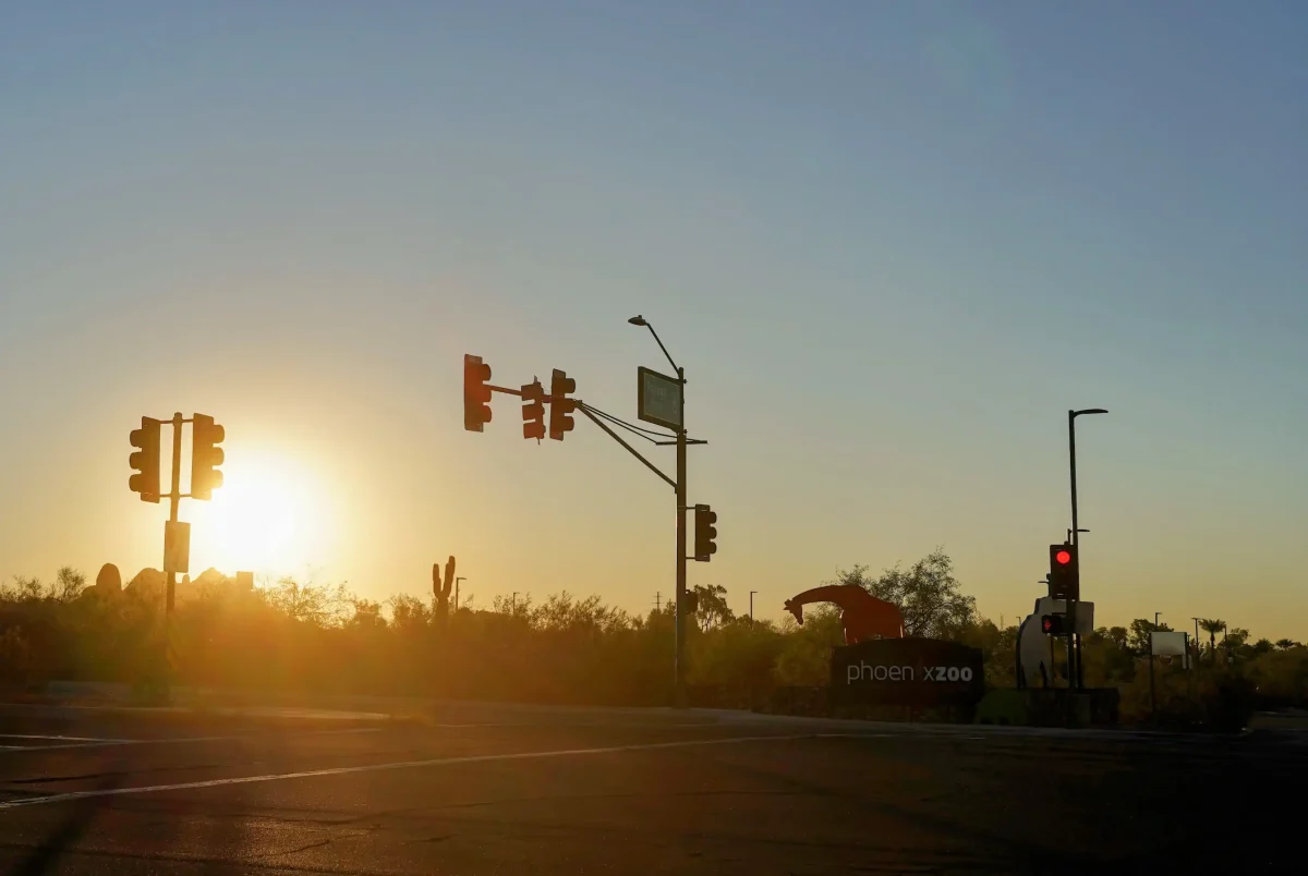 Sunrise near Tempe and Papago Park.
