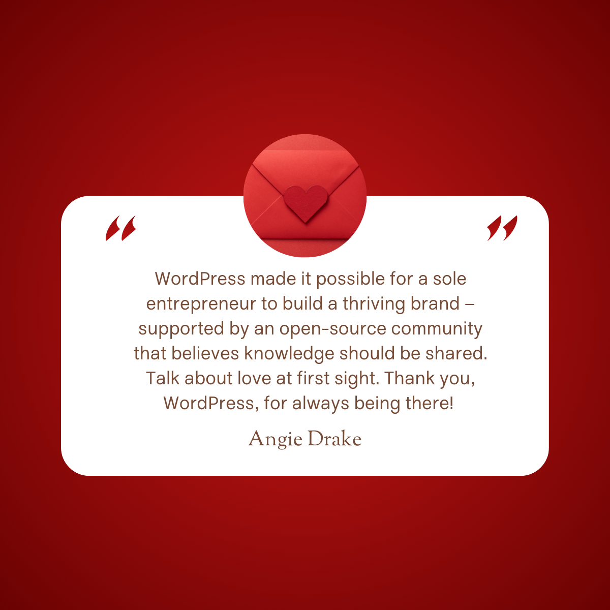 WordPress community Valentine from Angie Drake.