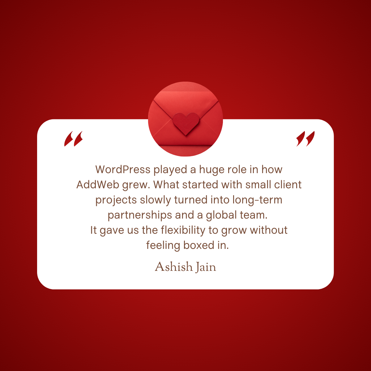 WordPress community Valentine from Ashish Jain.
