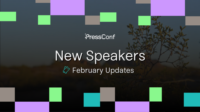 PressConf 2026 new-speaker announcement for February.