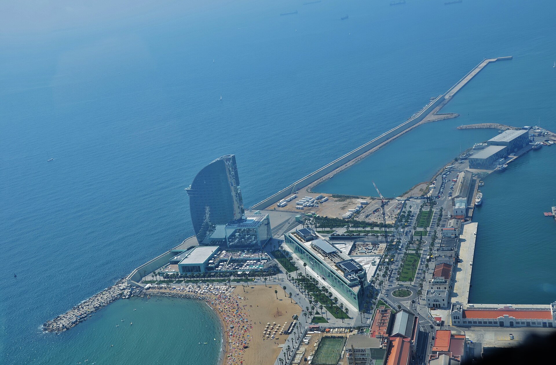 Barceloneta Beach and the Mediterranean waterfront.